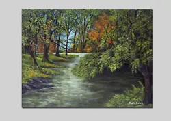 Buy Original Painting  Woodland River  On 16 X 12  Canvas Board By Judith Rowe • 85£