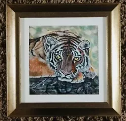 Buy A Beautiful Hand Painted Tiger In Acrylics. Framed And Signed By Sue Reeves. • 50£