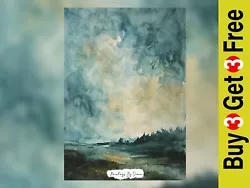 Buy Serene Landscape Watercolor, Traditional Painting Print 5 X7  On Matte Paper • 4.49£