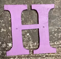Buy Hand Painted Purple Wooden H Cut Out • 3£