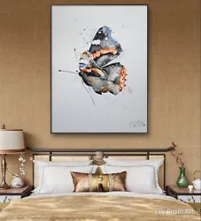 Buy Original Signed Watercolour Painting New Large Elle Smith Art Of A Butterfly  • 39£