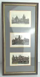 Buy Trio Ink And Watercolour Paintings Mounted / Framed - Charles Bridge Vintage • 36.99£