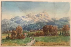Buy Wilhelm Donaubauer Watercolour Of Mountains And Trees • 50£
