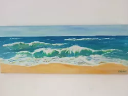 Buy Beach Waves Original Signed Ooak Kind Ocean Wave Beach Painting On Canvas • 80£