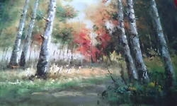 Buy Oil Painting A Beautiful  Forest Scene  Signed By Morgan Unframed • 165.80£