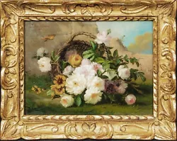 Buy 19th Century French Still Life Of Flowers & Butterflies Jean-Baptiste CORNILLON • 2,200£