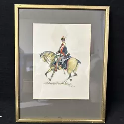 Buy Peter Kempley Watercolour Cavalry Horse Soldier Vintage Framed 42x32cm T3880 • 10£