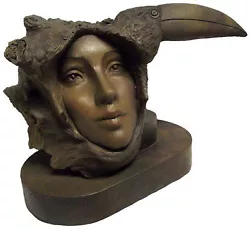 Buy Rick Cain One Song Original Female Woman Cameo Face Toucan Fantasy Sculpture • 755.99£
