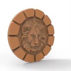 Buy STL File For CNC Router Engraving 3D Printer Laser Round Lion Head Sculpture • 2.32£