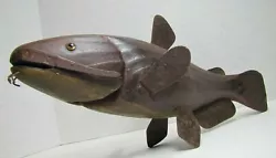 Buy Folk Art Catfish Fishing Decoy RAF Robert Allen Francis Adirondacks NY 1950s • 847.77£
