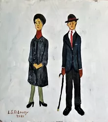 Buy Mrs.LOWRY & HER SON By L.S.D.LOUSY Original Acrylic Painting On Woodblock 9 X8  • 45£