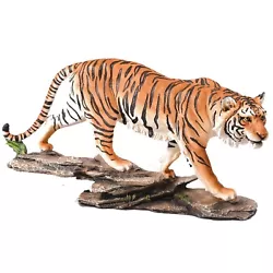 Buy An India Bengal Tiger Sculpture 18 Inch Long Great Detail Hand Painted Art • 57.47£