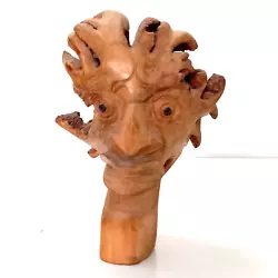 Buy Vintage Carved Wooden Sculpture Figurine Art Face Statue Folk Wood Tree Trunk • 145.68£