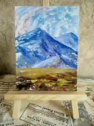 Buy Original Oil Painting Mountain Landscape 7x9.5  • 20.74£