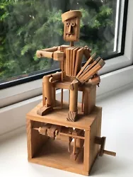 Buy Fun Hand Made Wooden Automaton, Accordian Player • 18£