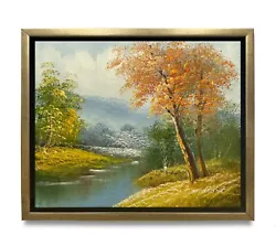Buy Hungryartist -Original Oil Painting Of Bob Ross Style Landscape On Canvas 8x10 • 73.82£