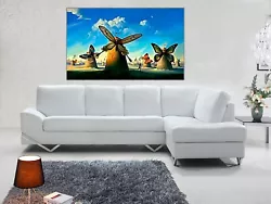 Buy Windmills Paint  By Salvador Dali Re Print On Framed Canvas Art • 14.99£