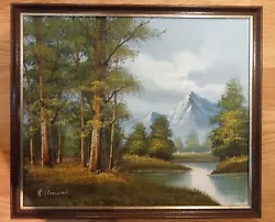 Buy Beaitiful K. Vincent Original Mountain Landscape Oil Wood Panel Painting Framed • 100£