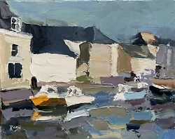 Buy STUDIO SALE Oil 'POLPERRO' Cornwall Painter Jane Roose Abstract Impressionism • 65£