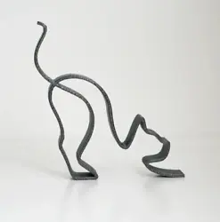 Buy Minimalist Cat Sculpture Line Art 110mm X 105mm Decorative Home Freestanding • 9.89£