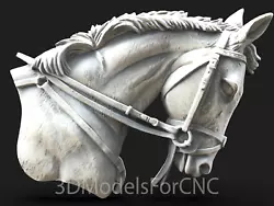 Buy 3D Model STL File For CNC Router Laser & 3D Printer Horse Head 6 • 2.50£
