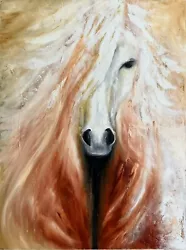 Buy Abstract White Horse Oil Painting 30  By 40  Direct From Artist On Canvas - AMA • 375.31£