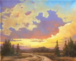 Buy Original Arizona. Southwestern  Desert Landscape Painting Clouds Sunset Art  • 229.99£