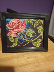 Buy Black Framed Pink Rose Diamond Art Painting. Picture Is Freestanding . • 12.99£