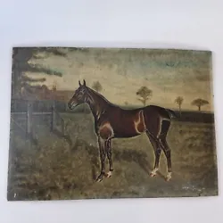 Buy 20th Century Oil On Board Study Horse In Landscape Naive Style Unsigned • 149£
