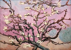 Buy Van Gogh Style Cherry Blossoms 2 -framed Canvas Painting Wall Art Paper Print • 7.99£