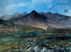 Buy ACEO Original Painting Art Card Landscape Wales Mountains Snowdonia  Watercolour • 5.50£
