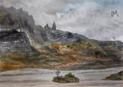 Buy ACEO Original Painting Art Card Landscape Scotland Skye Mountain  Watercolour • 5£