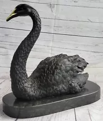 Buy Bronze Sculpture Hot Cast Detailed Swan Bird Bronze Sculpture Statue Figure Deal • 195.50£