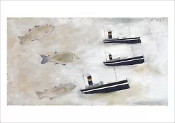 Buy Wallis Fish And Trawlers Fine Art Print Poster Gallery Wall Art Decor + BORDER • 22£