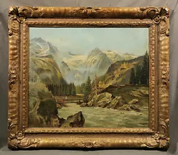 Buy Wild River Mountain Landscape Oil Painting Signed “E. A. Bonn, 1947  • 4,331.22£