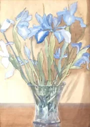 Buy Olive Higginbottom Antique Original Watercolour Iris Flower Painting 13 • 41£