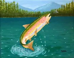 Buy Rainbow Trout Painting Fish Art Lake Fishing Print, Art Gift, Fisher Gift, 8x10 • 27.88£