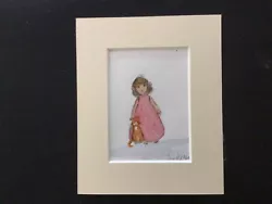 Buy Aceo Original Watercolour Painting By Toni Little Girl And Ginger Cat • 5.30£