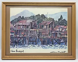 Buy Guy Buffet Original Watercolor Painting Lahaina Waterfront Hawaii Signed Framed • 278.77£
