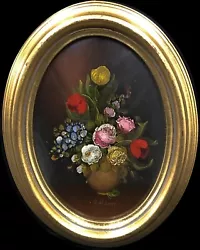 Buy 20th Century Continental School Oil On Board Still Life Painting Of Flowers. • 15£