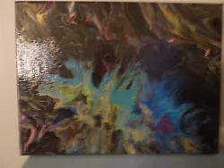 Buy Painting 9 X 12 Inch Canvas Acrylic Abstract Signed Original Fluid Art 0301 • 27.19£