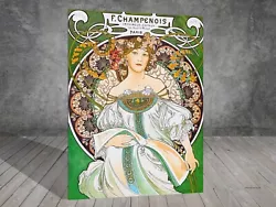 Buy Alphonse Mucha Champenois Rêverie NOUVEAU DECO CANVAS PAINTING PRINT ART 1534 • 3.96£