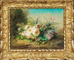 Buy 19th Century French Still Life Of Flowers & Butterflies Jean-Baptiste CORNILLON • 2,200£