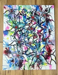 Buy Handmade Acrylic Alcohol Ink Painting 🖼️ Flowers 🌸 50x40 • 49.99£