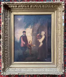 Buy Antique Oil Painting 19th Century Historical Genre Scene In Gilt Frame • 46£