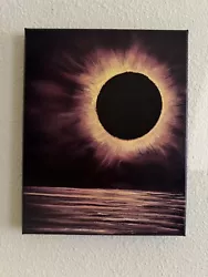 Buy Solar Eclipse Seascape Oil Painting On Canvas 8x10in • 62.02£