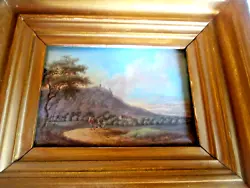Buy Antique  Oil Painting Possibly Swiss  Alpines On Wood 10cm By 14 Cm • 95£