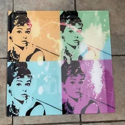 Buy Audrey Hepburn Glass Wall Art Picture 20 X 20 Inch Collection Only • 0.99£