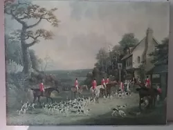 Buy Heliogravure Painting Painting Serigraphy Hunting Court Hunting Horse Horse Dogs • 25.69£