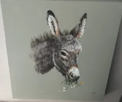Buy Donkey Eating Daisy By Norfolk Local Artist - Ryan Square Picture On Canvas New • 20£